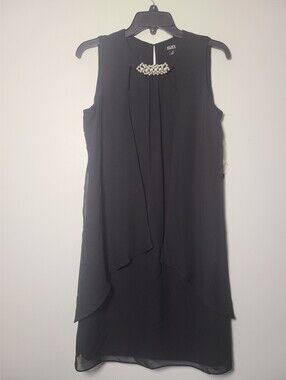 SLNY - Sleeveless Cutout Pearl Neck Dress Special Occasion Dress Womens Size 8
